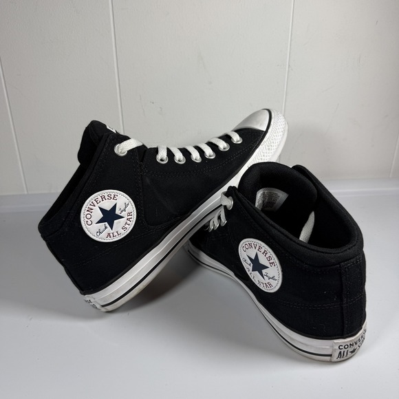 Converse Chuck Taylor All Star Shoes Mens Size 8 Black Canvas Mid Top Sneakers - Picture 2 of 11